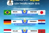 Lịch thi đấu World Cup 2026 ngày 30-6