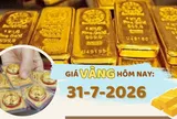 Giá vàng hôm nay 31-7: SJC tăng nhẹ