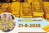 Giá vàng hôm nay 21-8: SJC tăng mạnh 3,3 triệu đồng/lượng