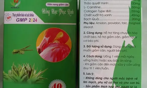 Phát hiện viên nang giảm cân Hồng Hạc Phục Linh có chứa chất cấm Sibutramine