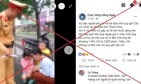 Tin đồn “người phụ nữ quỳ gối xin CSGT ở Thanh Hóa” là bịa đặt