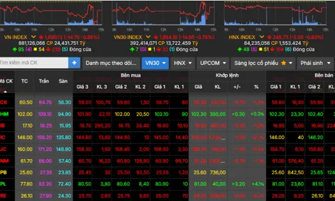 Sắc đỏ bao trùm, VN-Index giảm gần 15 điểm