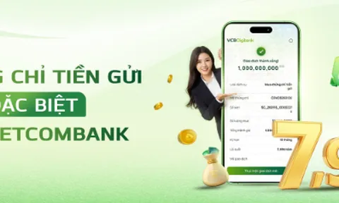 Vietcombank tiếp tục phát hành Chứng chỉ tiền gửi trực tuyến với lãi suất lên đến 7,9%/năm
