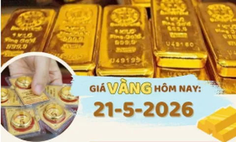 Giá vàng hôm nay 21-5: Giảm 2 triệu đồng/lượng
