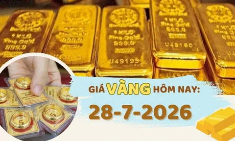 Giá vàng hôm nay 28-7: Tăng 1,5 triệu đồng/lượng