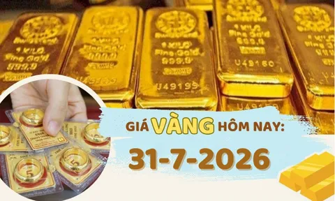 Giá vàng hôm nay 31-7: SJC tăng nhẹ