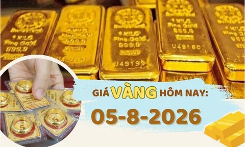 Giá vàng hôm nay 5-8: SJC nhích nhẹ lên 140,5 triệu đồng/lượng