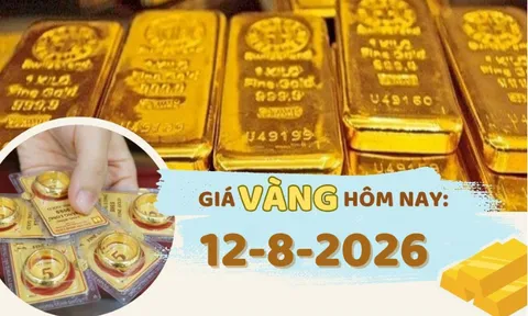 Giá vàng hôm nay 12-8: SJC giảm 600.000 đồng/lượng, vàng thế giới tăng nhẹ