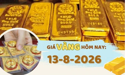 Giá vàng hôm nay 13-8: Tăng mạnh