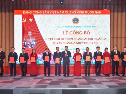Hà Nội công bố Quyết định bổ nhiệm lãnh đạo Toà án Nhân dân Khu vực