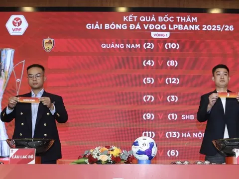 Vòng 1 V-League 2025-2026: Hà Nội FC gặp CA TP Hồ Chí Minh, CAHN đấu với Thể Công Viettel