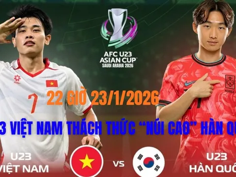 22 giờ tối nay: U23 Việt Nam thách thức “núi cao” Hàn Quốc