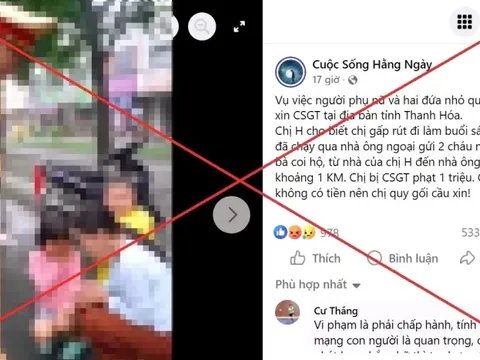 Tin đồn “người phụ nữ quỳ gối xin CSGT ở Thanh Hóa” là bịa đặt