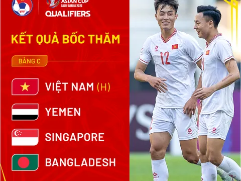 Vòng loại U23 châu Á 2026: Việt Nam cùng bảng với Yemen, Singapore và Bangladesh