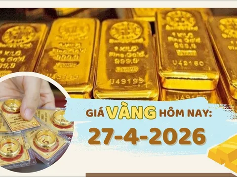 Giá vàng hôm nay 27-4: Áp lực lãi suất kìm đà tăng