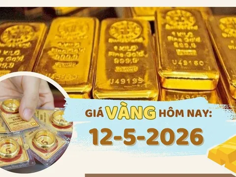 Giá vàng hôm nay 12-5: Tăng mạnh gần 2 triệu đồng