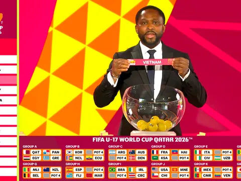 Bốc thăm FIFA U17 World Cup 2026: Việt Nam cùng bảng Mali, Bỉ và New Zealand