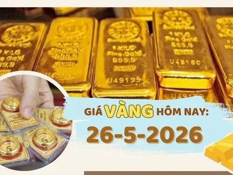 Giá vàng hôm nay 26-5: Giảm nhẹ