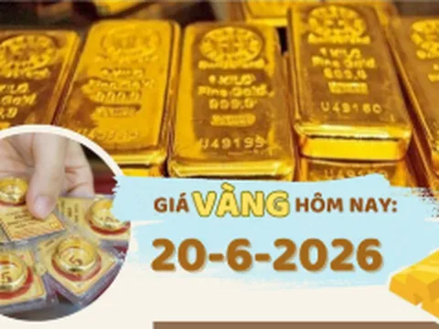 Giá vàng hôm nay 20-6: SJC tăng 500.000 đồng/lượng