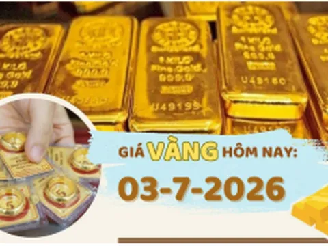 Giá vàng hôm nay 3-7: SJC bật tăng 3 triệu đồng/lượng