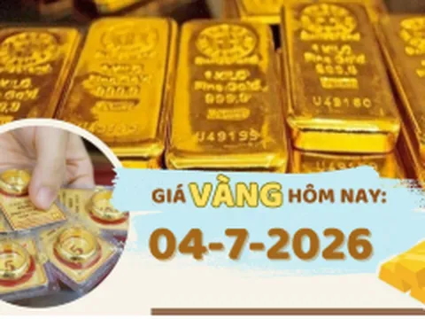 Giá vàng hôm nay 4-7: Các ngân hàng trung ương tiếp tục mạnh tay tích trữ vàng