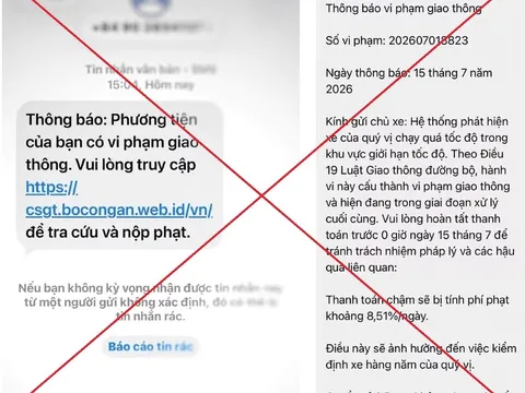 Giả mạo Cổng Dịch vụ công lừa nộp "phạt nguội"