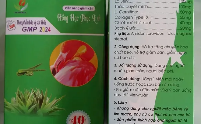Phát hiện viên nang giảm cân Hồng Hạc Phục Linh có chứa chất cấm Sibutramine