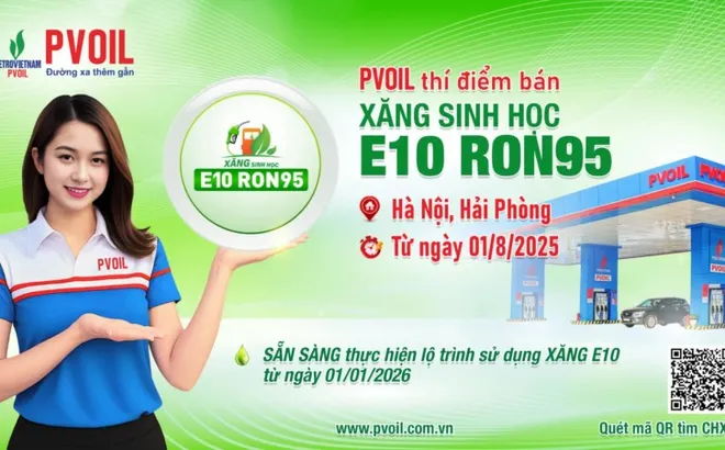 Bắt đầu thí điểm bán xăng E10 từ ngày 1/8