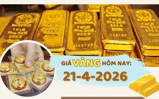 Giá vàng hôm nay 21-4: Tăng nhẹ 200.000 đồng/lượng