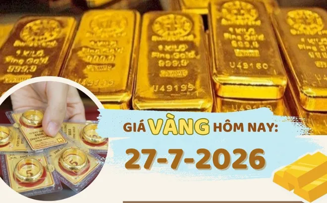 Giá vàng hôm nay 27-7: Thế giới tăng mạnh