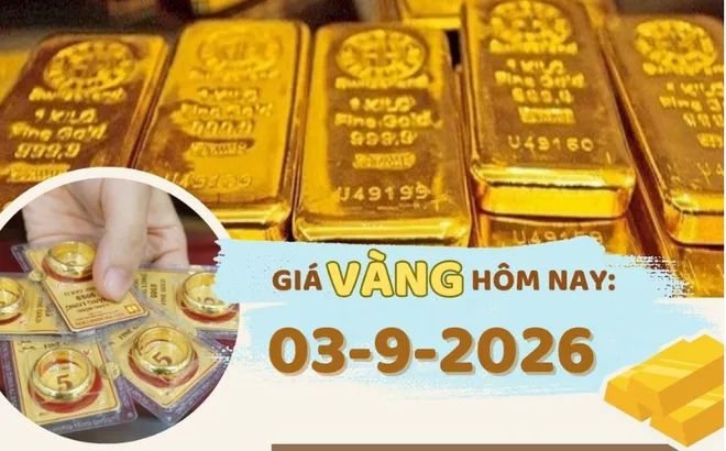 Giá vàng hôm nay 3-9: Phục hồi mạnh